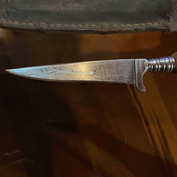 Vintage - German hand carved elk solingen knife with sheath - Picture 5 of 7